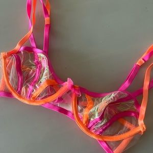 For love and lemons neon embroidered bra